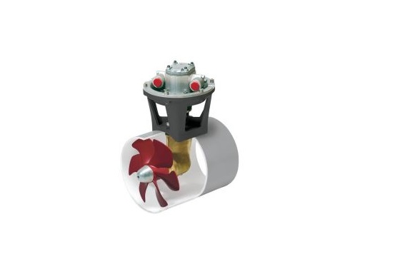 Bow thruster installed on the front of a yacht